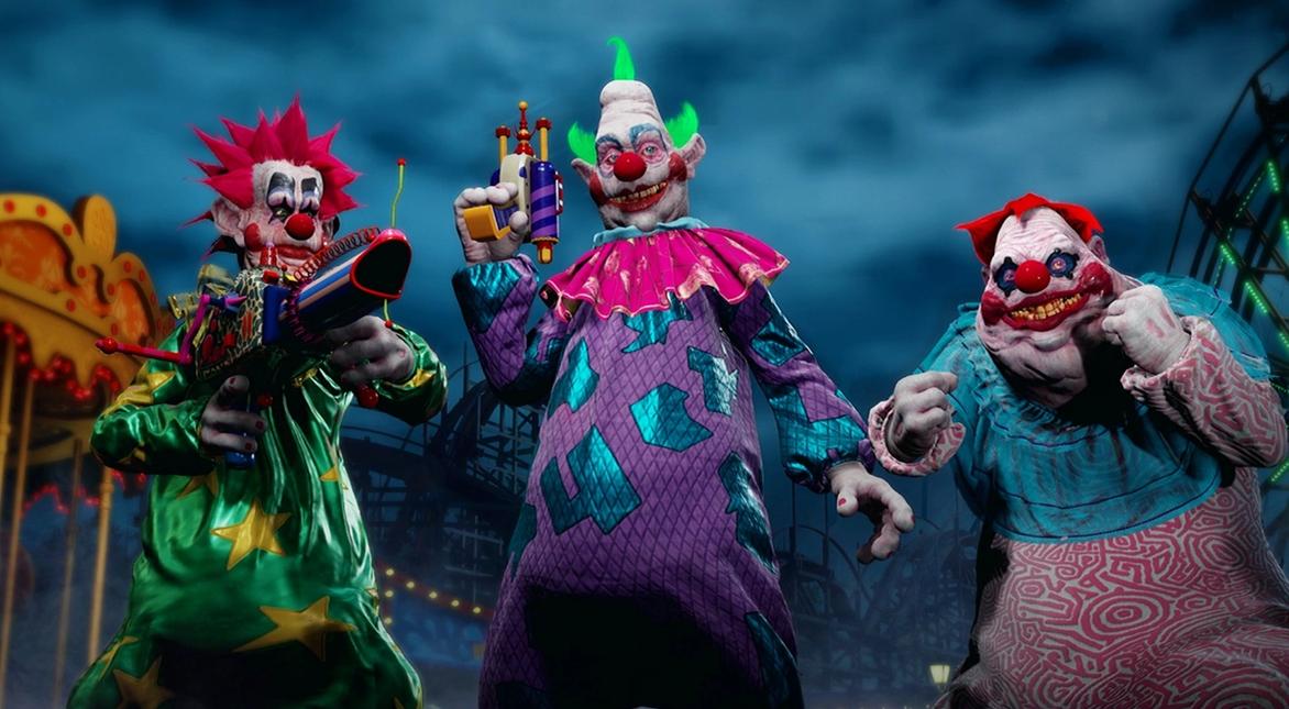 Image of three clowns in Killer Klowns from Outer Space.