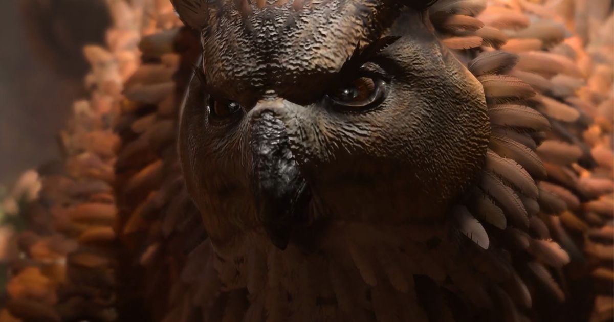 A close-up screenshot of the Owlbear in Baldur's Gate 3.
