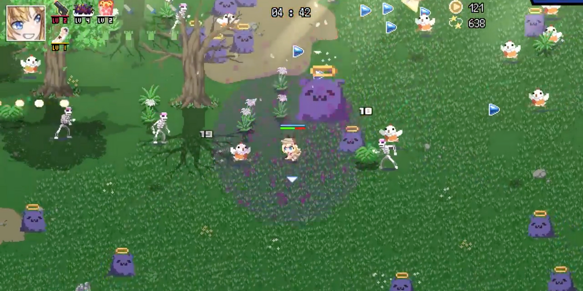 Image of a battle in progress in HoloCure