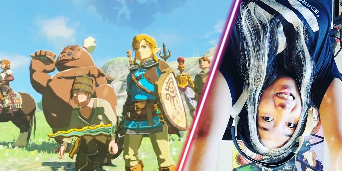 Zelda's Link alongside an upside down gv_mimi.
