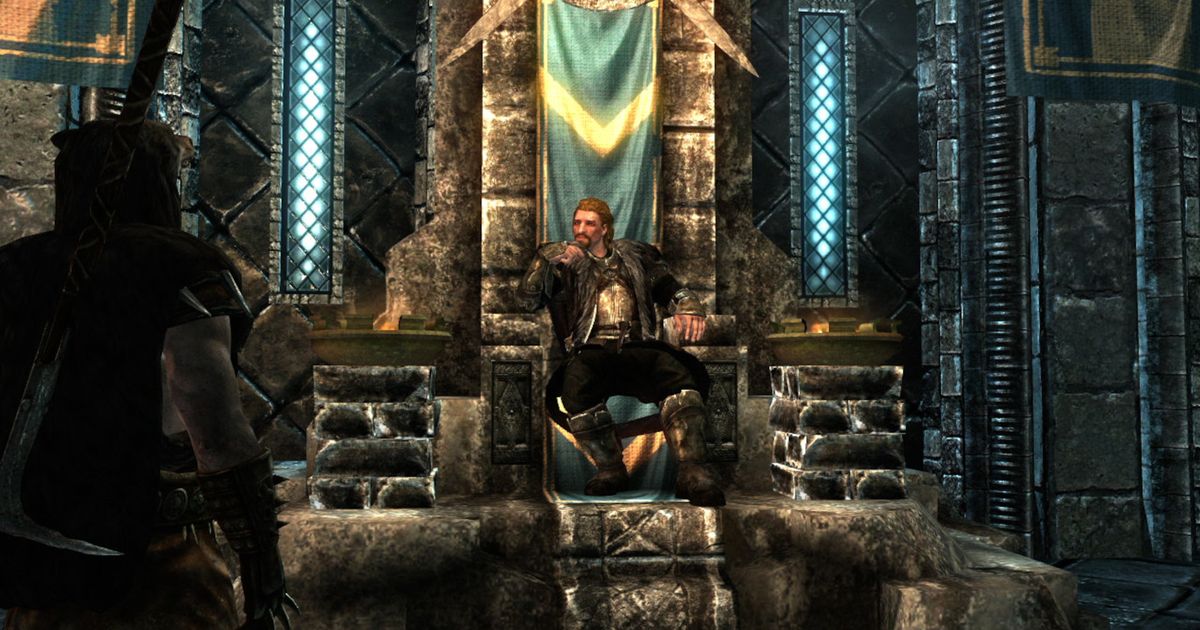 A promo screenshot for Skyrim.