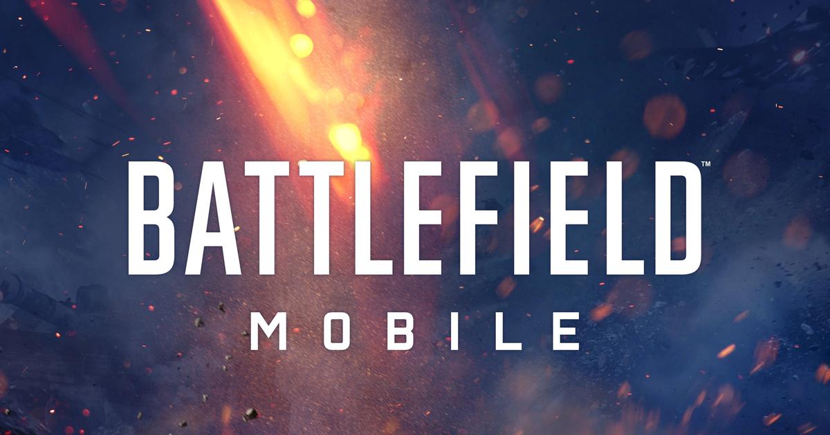 The Battlefield Mobile logo on a flaming backdrop.