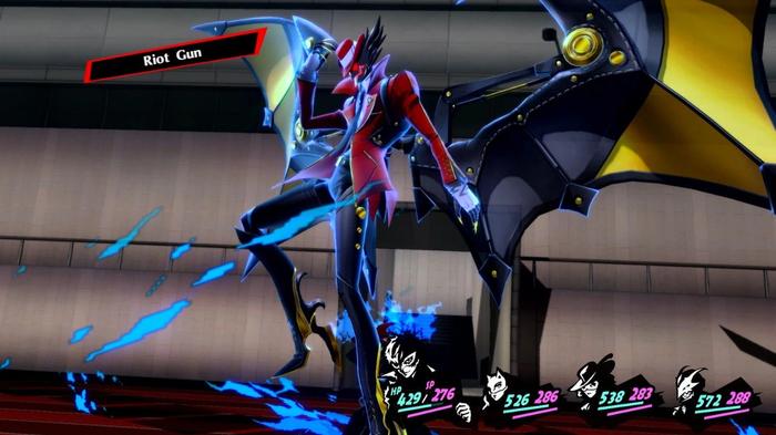 The character in a Persona 5 action sequence.
