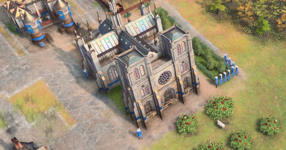 A Wonder - the French Notre Dame - in Age of Empires 4. Defending a Wonder successfully will win a Skirmish game.