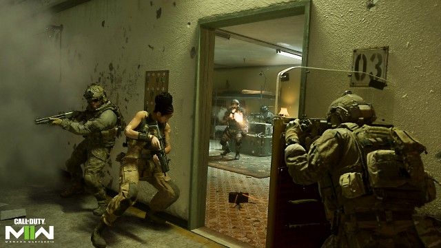 Image showing Modern Warfare 2 players fighting near doorway