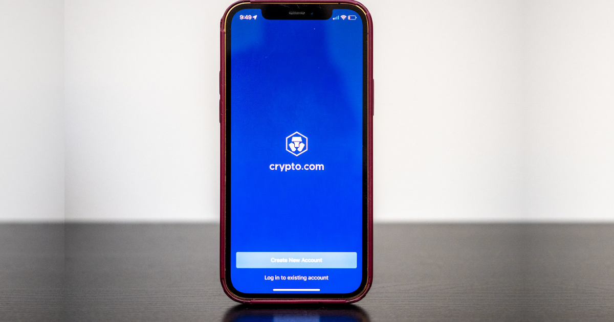 Crypto.com app on a phone.