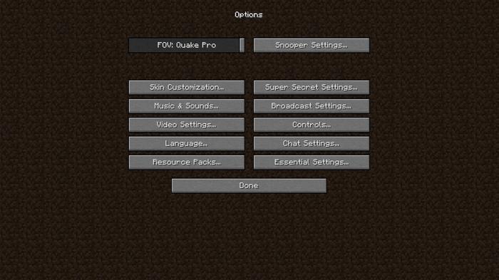 A screenshot of the controls from Minecraft Java.