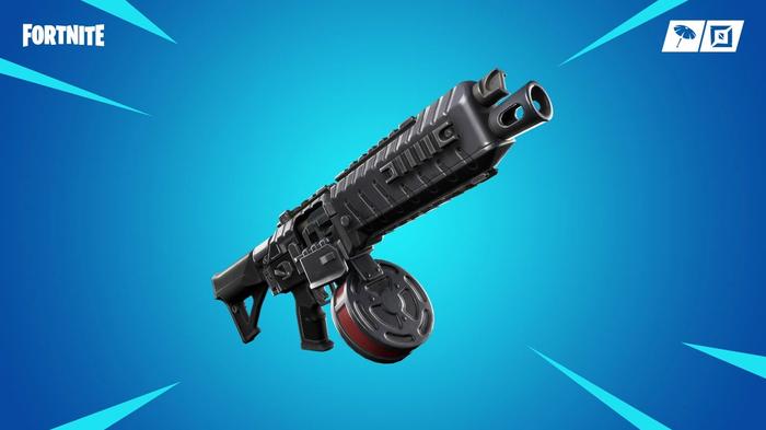 A leaked image of the Mythic Auto Drum shotgun for Chapter 4 Season 3 of Fortnite. 