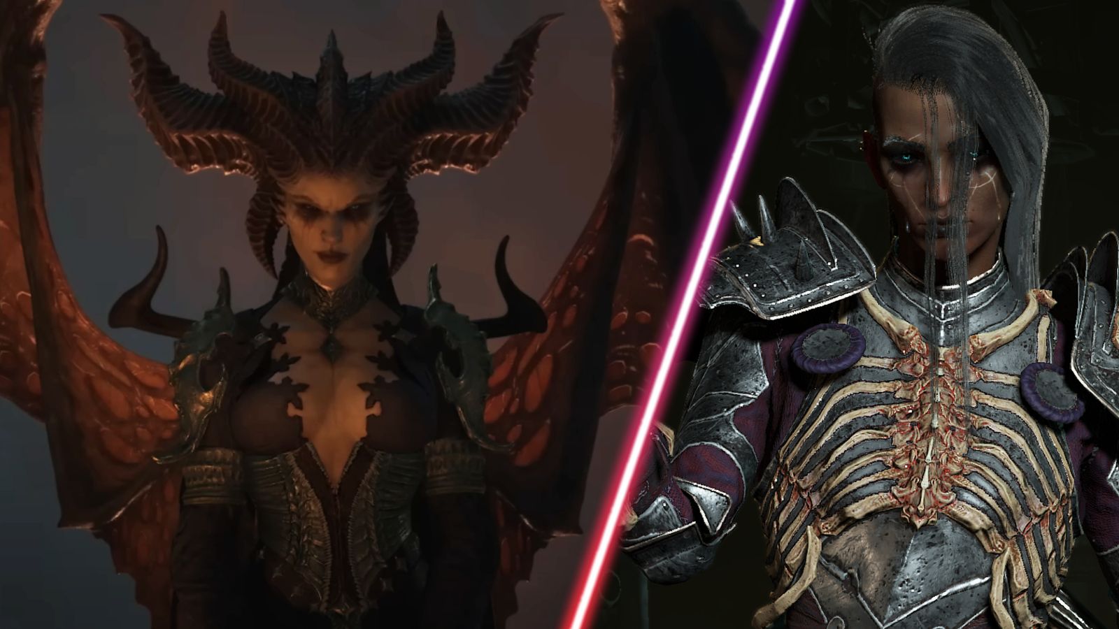 Lilith and a necromancer in Diablo 4.