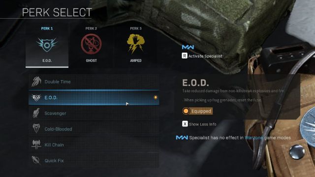 Image showing EOD Perk from Warzone