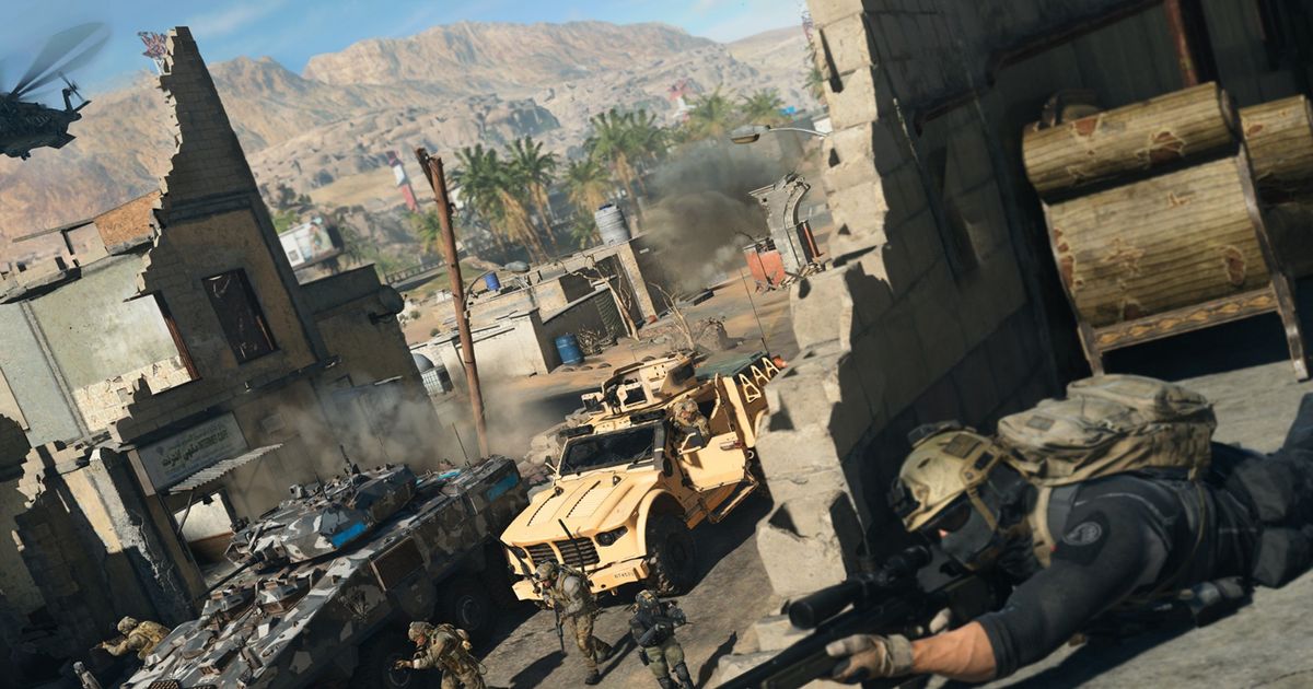 Modern Warfare 2 laying prone near vehicles