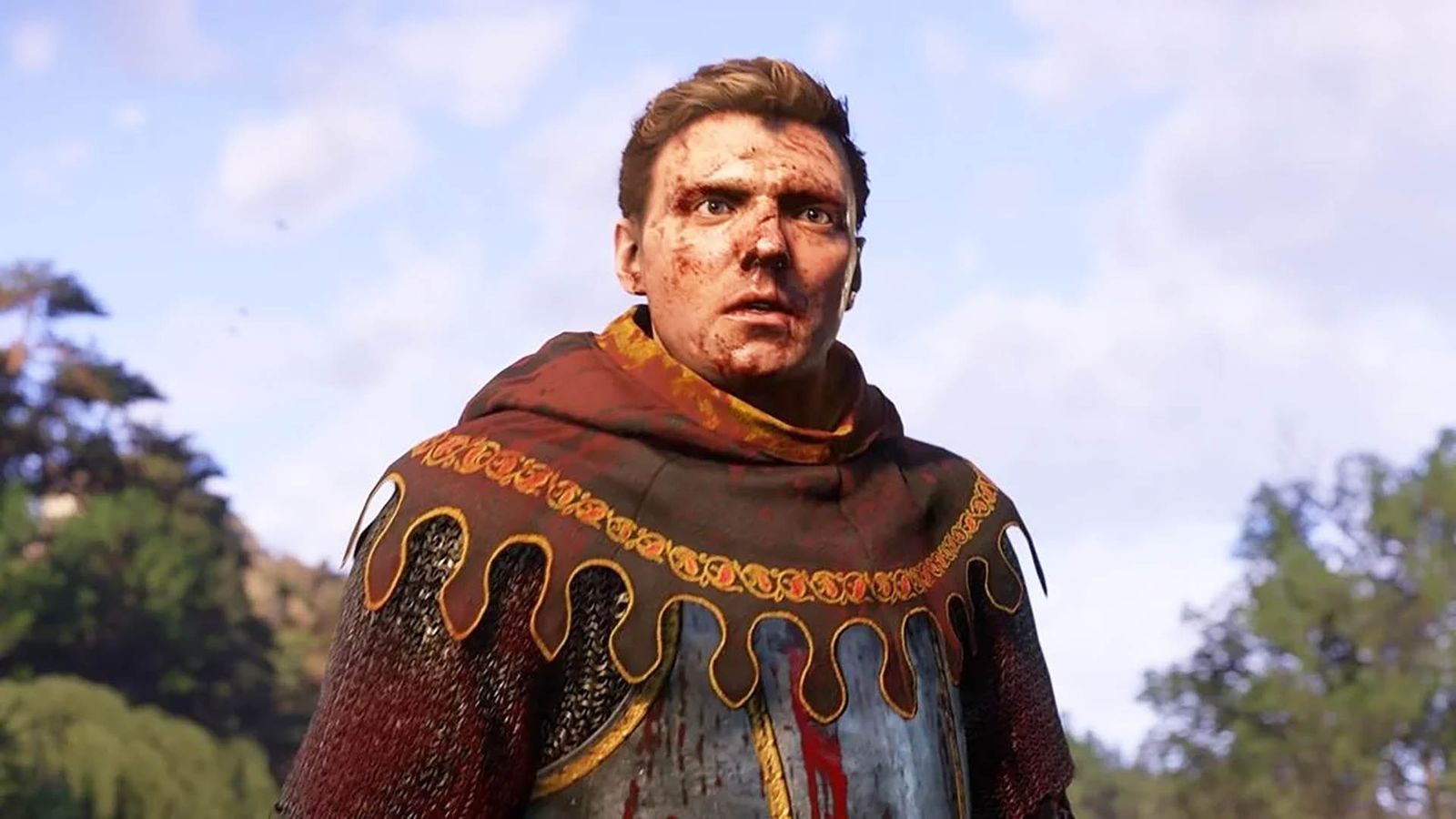 Kingdom Come Deliverance 2 player covered in blood