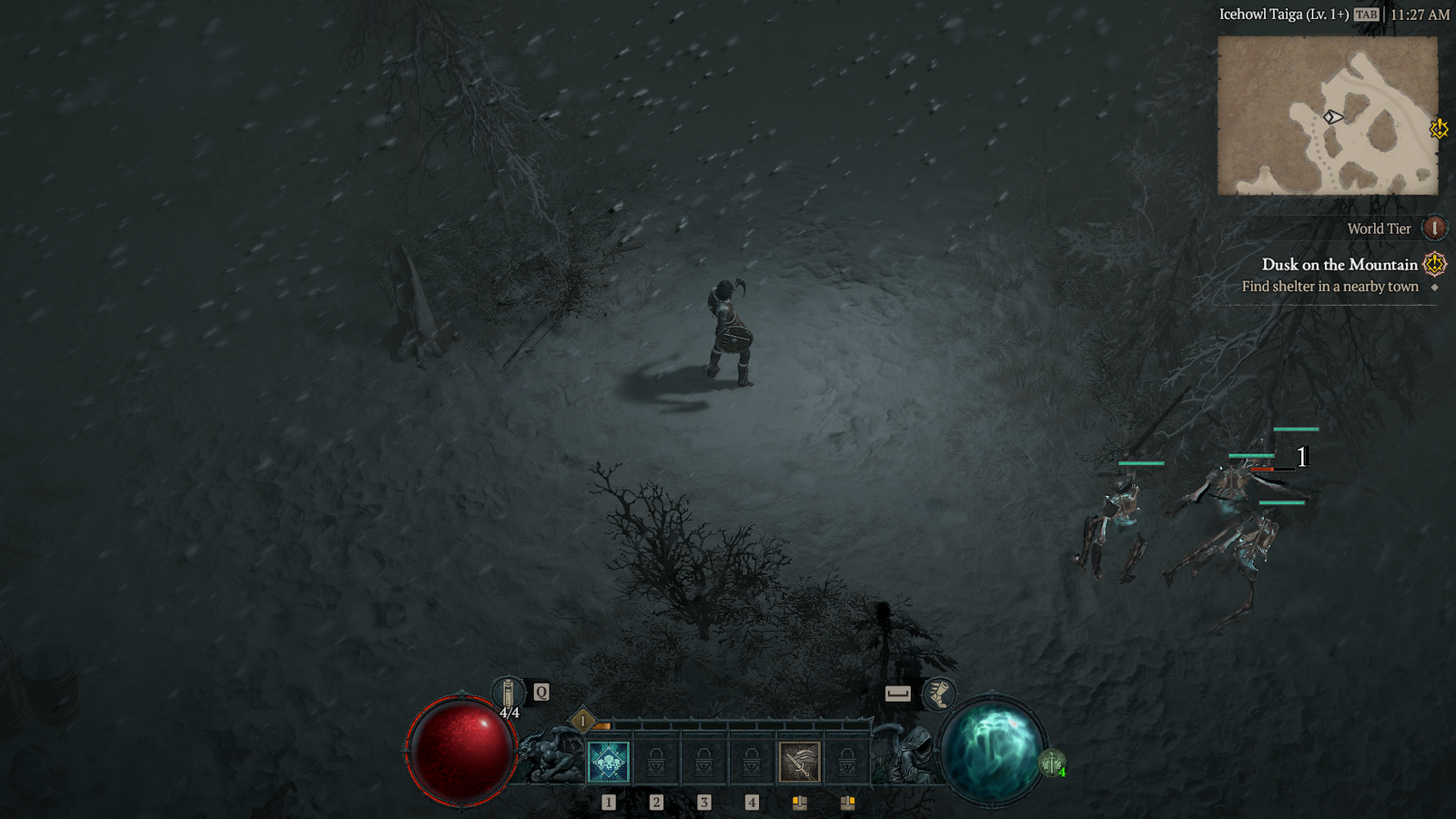 a lone character in Diablo 4