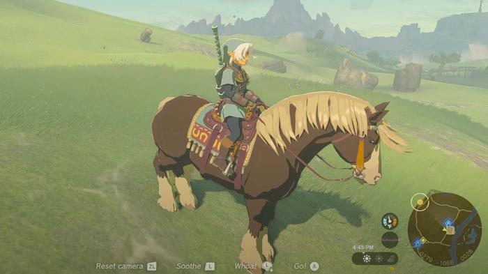 The character and a horse in Zelda: Tears of the Kingdom