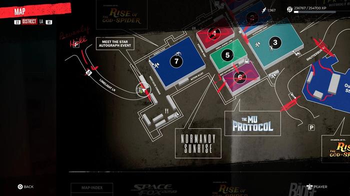 Map showing the Security Guard's Cooler key location in Dead Island 2
