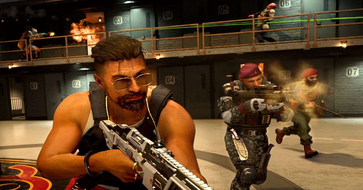 Image showing Warzone players fighting in prison block