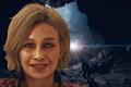 Starfield - blonde woman's face pasted over a Starfield screenshot of an astronaut looking at a star