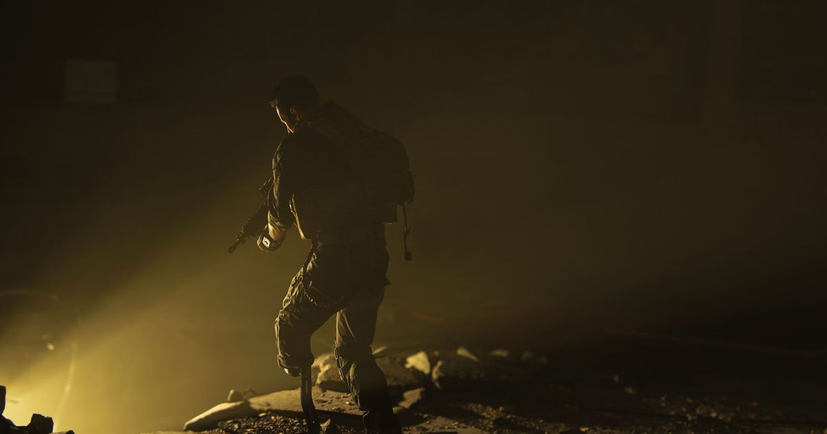 Screenshot of Alex Operator standing in front of yellow glow on a cliff edge