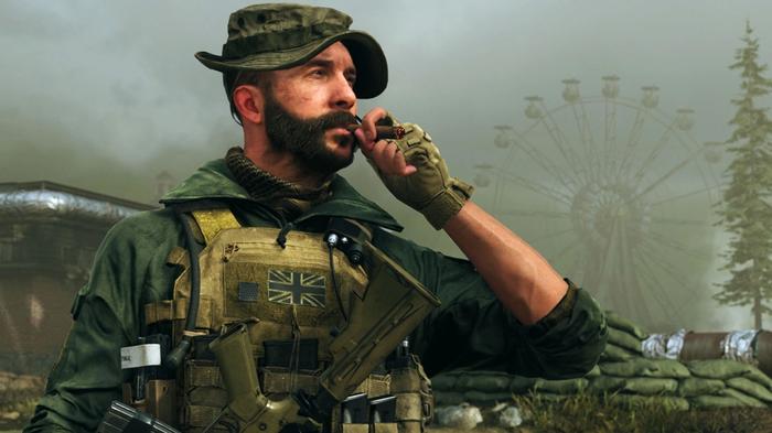 Image showing Captain Price smoking cigar