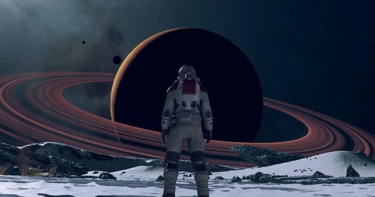 Starfield player standing in front of planet in background