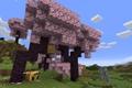 A bee in the new Cherry Biome in Minecraft 1.20 update