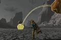 Link avoiding a rock-like obstacle in Zelda Tears of the Kingdom.