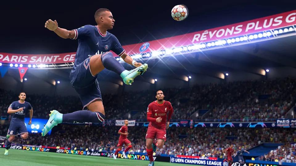 Kylian Mbappé controlling the ball in FIFA 23.