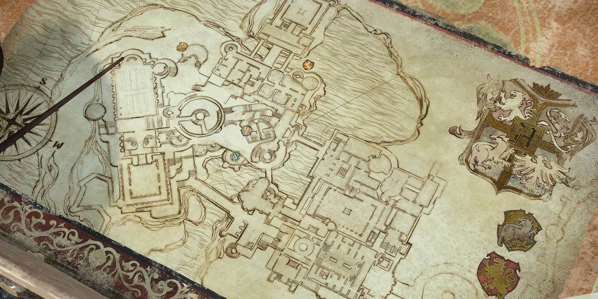 A hand-drawn map in Hogwarts Legacy.