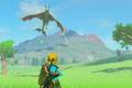 Link firing an arrow at a dragon in Zelda Tears of the Kingdom.