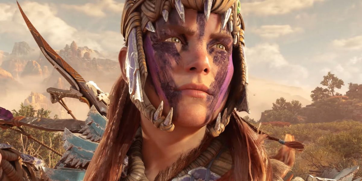 Horizon Forbidden West Aloy in Ranged Master Valor Surge Activated Face Paint