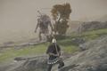 A Samurai player faces a troll in Stormhill in Elden Ring.