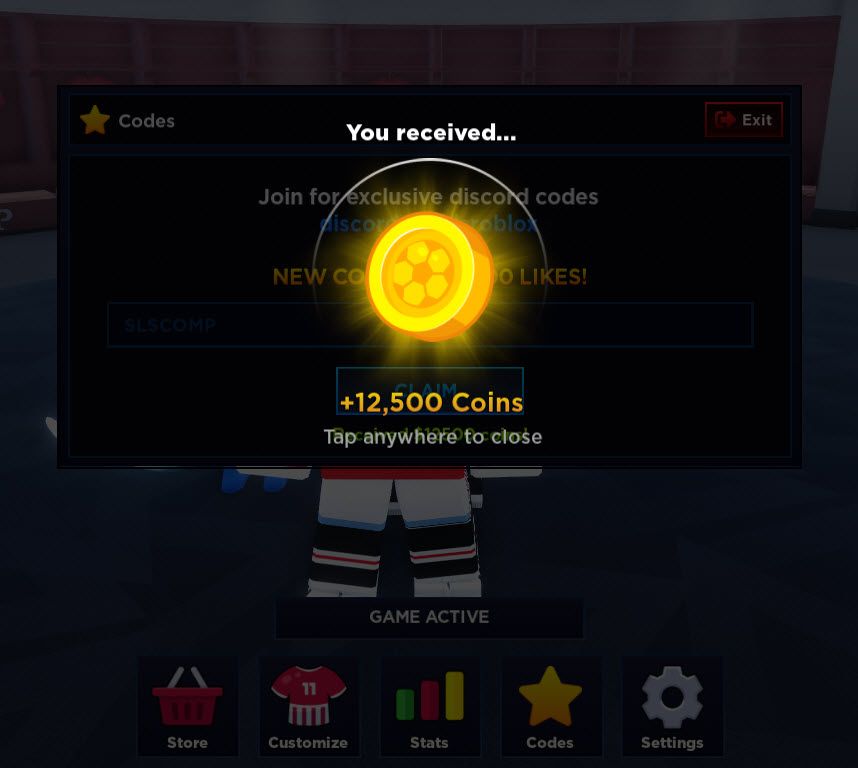Claiming rewards via super league soccer codes.