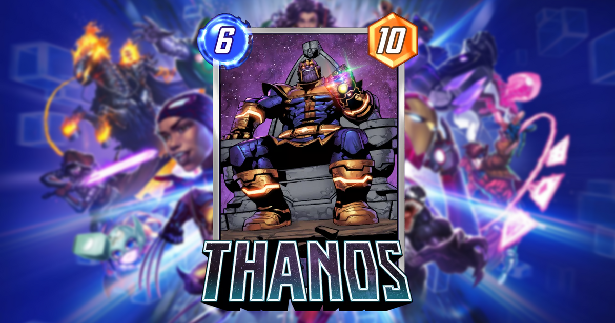 Best Marvel Snap Thanos decks - Thanos in front of the Snap logo