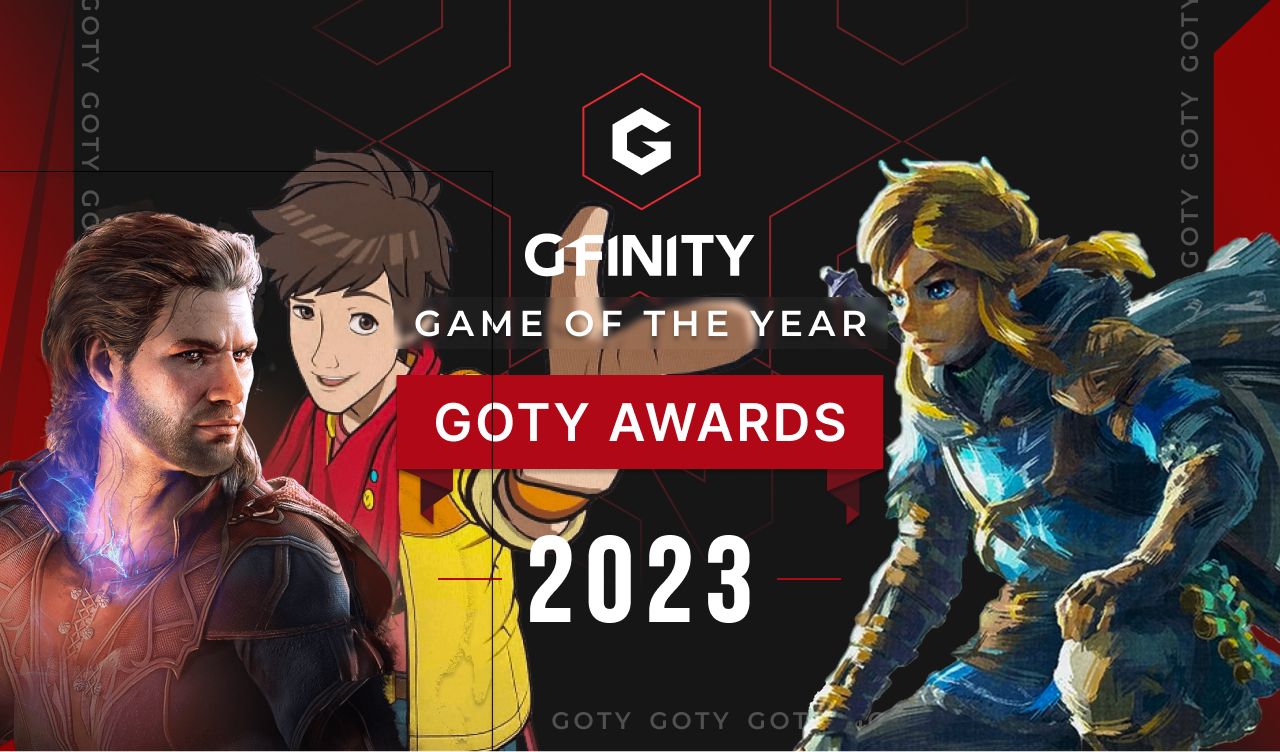 Gfinity Game of the Year Awards card banner with Gale, Chai and Link
