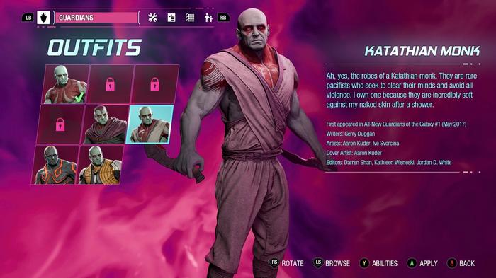 Guardians of the Galaxy Katathian Monk outfit for Drax