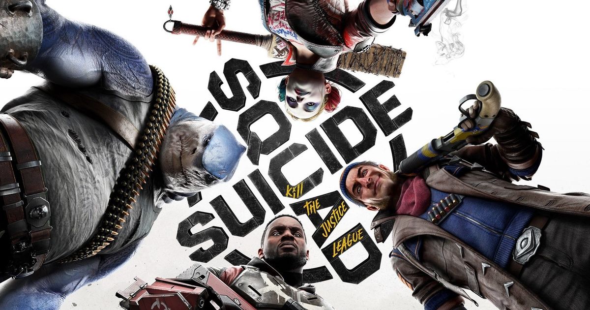 Image of King Shark Harley Quinn, Captain Boomerang, and Deadshot in Suicide Squad: Kill The Justice League