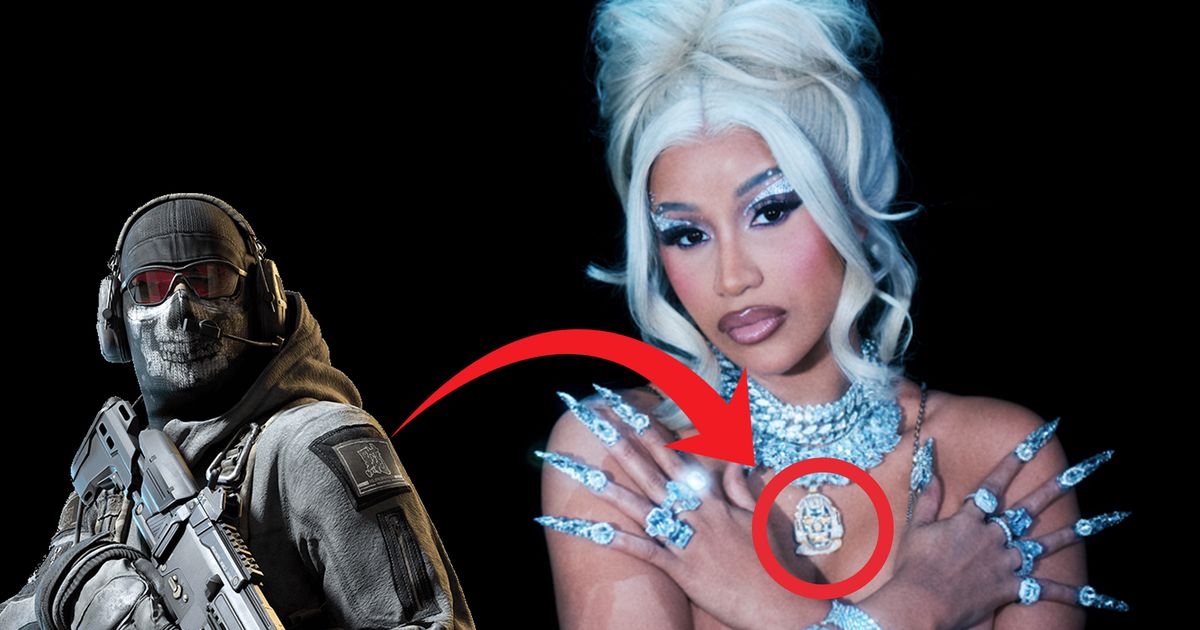 Image showing Cardi B wearing a Ghost necklace