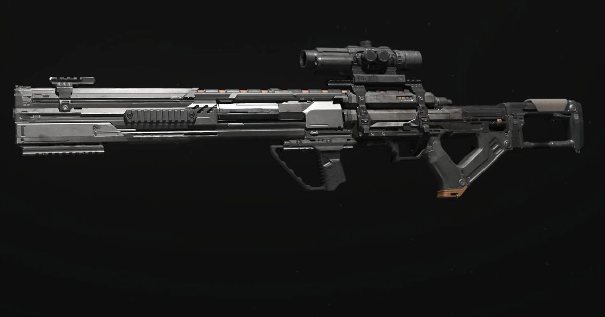 Warzone MORS sniper rifle on black background