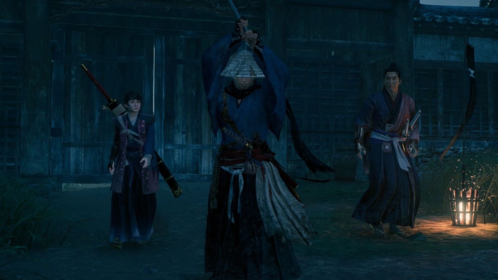 Veiled Edge next to two allies in Rise of the Ronin mission