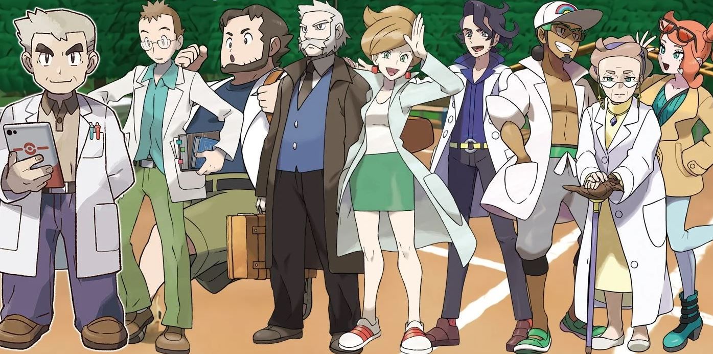 A line-up of all the Pokemon Professors so far.