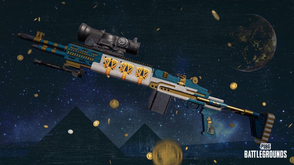 This image features the base version of gun skins from the Value pack in PUBG