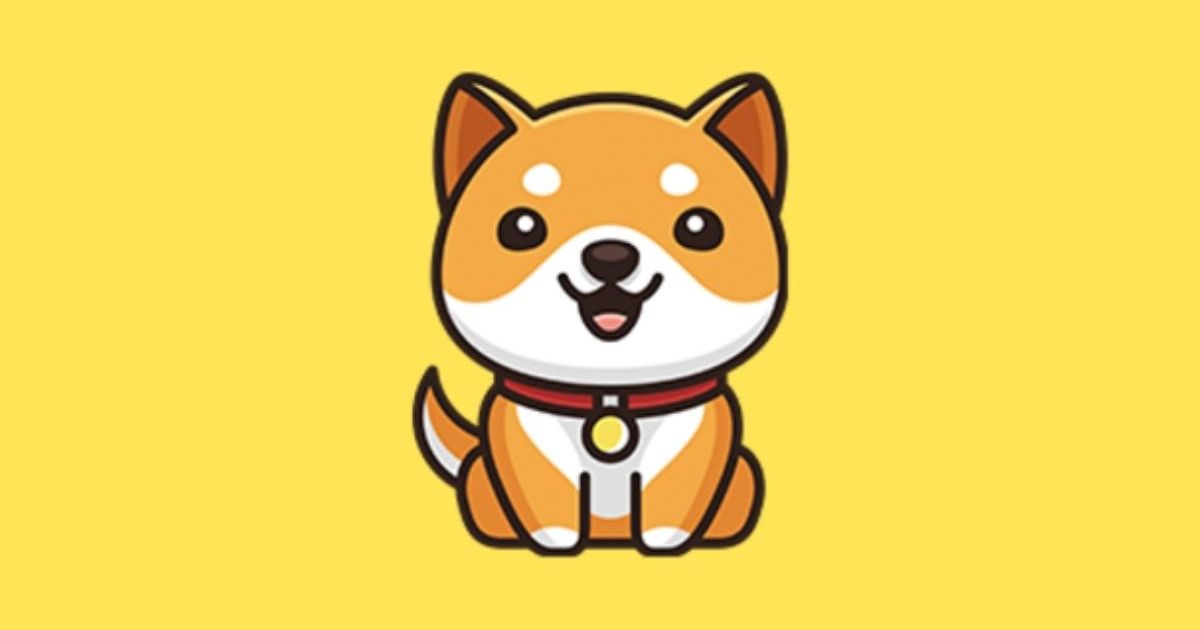 Baby Dogecoin logo on yellow background