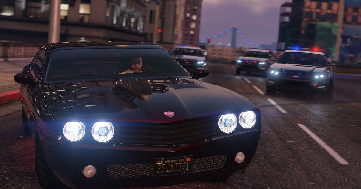 A promo screenshot for GTA V.