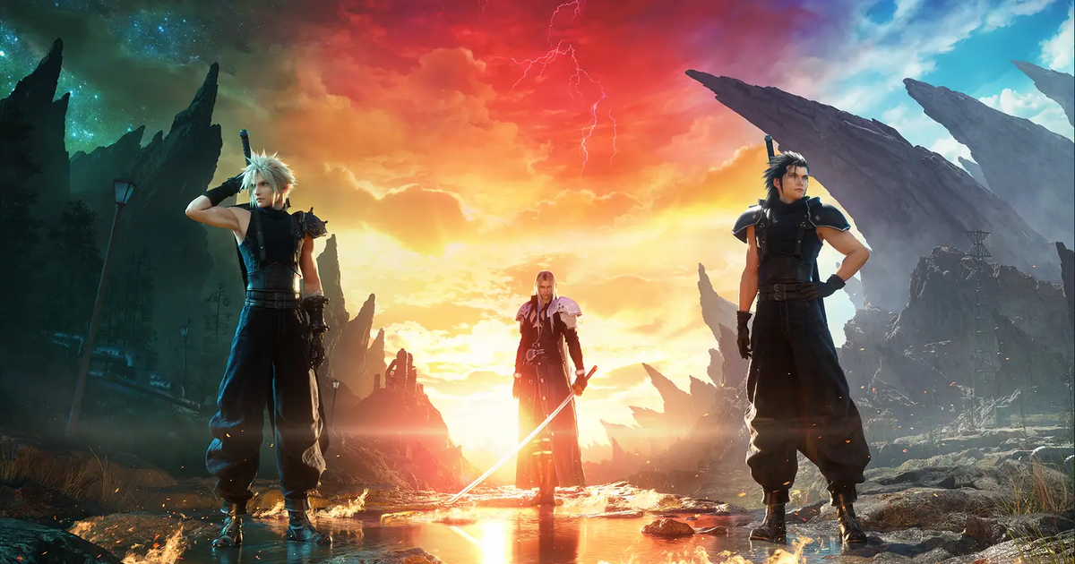 Final Fantasy 7 Rebirth cover art with cloud, sephiroth and zach