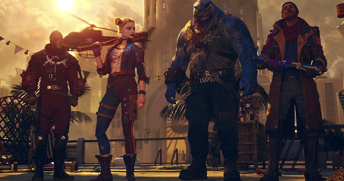 Suicide Squad: Kill the Justice League - the Suicide Squad lines up in front of a skyscraper