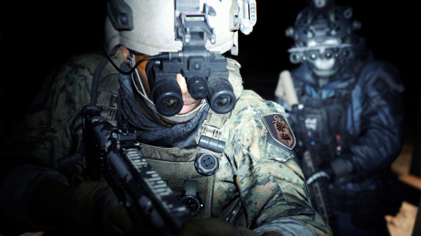 Screenshot of Modern Warfare 2 players wearing night vision goggles