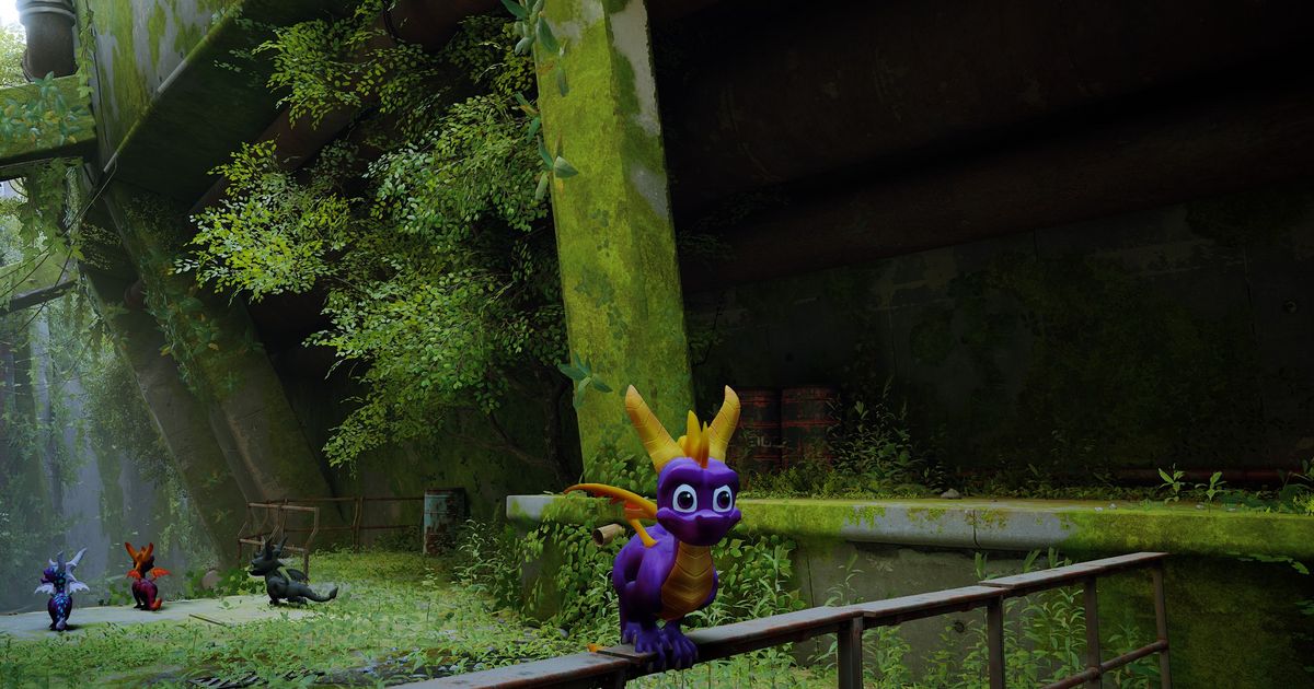 A screenshot of Spyro in Skyrim.