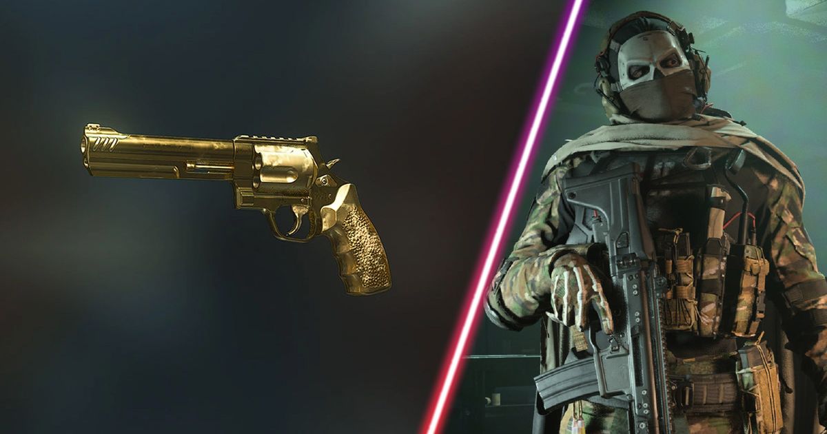 Screenshot of Modern Warfare 2 Basilisk pistol and Ghost tilting head slightly sideways and pointing gun towards the ground