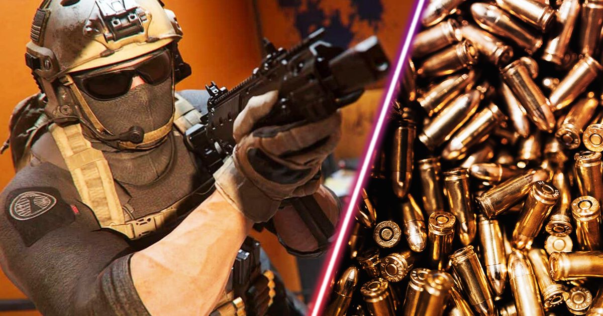 Modern Warfare 2 player holding gun and bullets