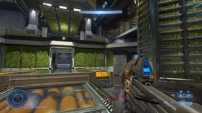 A first-person view of a Spartan on the Aquarius map.